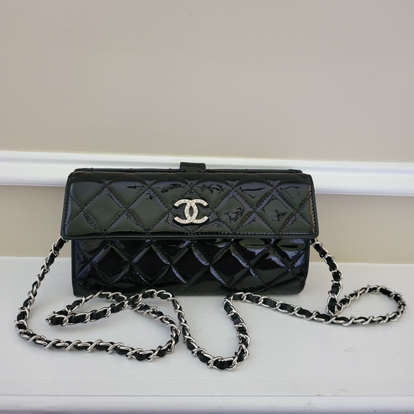 Chanel CC Briliant Flap Quilted Patent Long Wallet, Authentic.. - Picture 1 of 13